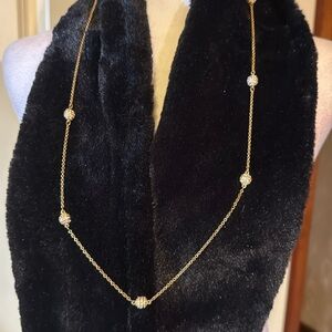 Gold rhinestone encrusted balls 36” chain 
NEVER WORN